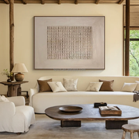 Toile abstraite faite à la main aux tons terreux, œuvre d'art 3D, décoration murale, minimaliste, peinture au plâtre Wabi Sabi, peinture à l'huile beige