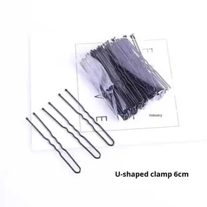 Ouranmi PFQ37 100 pièces/sac Pinces à <span class=keywords><strong>chignon</strong></span> en métal noir et or en forme de U, épingles à cheveux de mode pour salon, accessoires de coiffure de mariée - Product Image 1