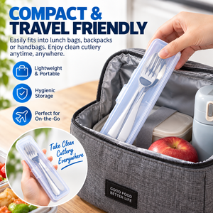 304 Stainless Steel <b>Cutlery</b> <b>Set</b> Reusable Portable Flatware Kit with Carry Case for Camping <b>Picnic</b> Wedding - Product Image 6