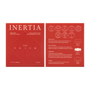 Truly Organic INERTIA Pads-Le prisme avec des ailes pour les femmes Absorption régulière (10 unités) -(Lot de 1) 100 coton biologique - Product Image 1