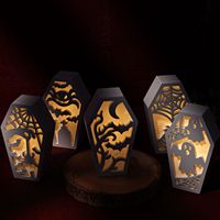 KY DIY cristal resina epoxi Halloween ataúd ahuecado huevo luz silueta molde de silicona