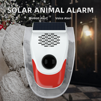ANGUS Alarm Sensor gerakan tenaga surya, tahan air, sirene keamanan rumah plastik luar ruangan, fitur pengusir hewan Alarm tenaga surya