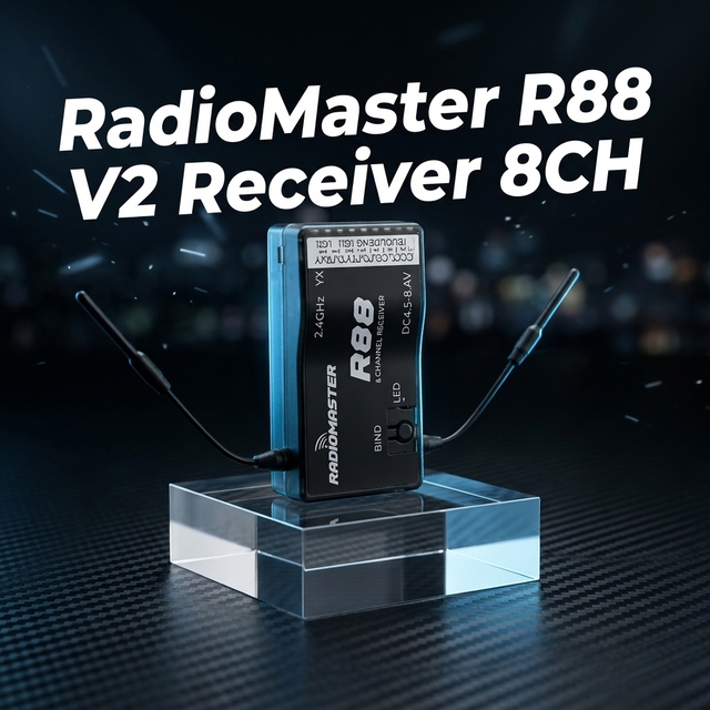 RadioMaster R88 V2 Receiver 8CH 2.4GHz D16 SFHSS Compatible PWM SBUS Output Over 1km Long Range RC Drone Airplane Receiver