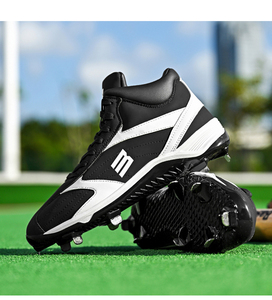 Zapatillas de béisbol unisex profesionales con tacos metálicos, duraderas, antideslizantes, con púas metálicas para entrenamiento y competición en campos de césped al aire libre - Product Image 4