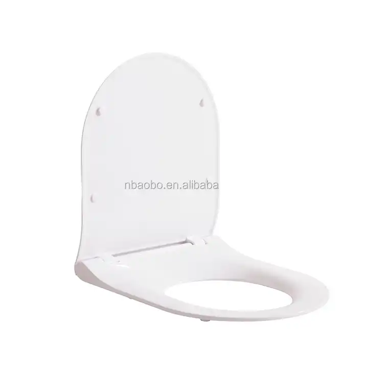 Aobo Square Toilet Seat Plastic Toilet Seat with Hinges, Easy to