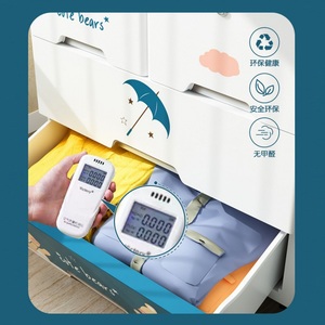 Phim Hoạt Hình Gấu Thiết Kế Jumbo Kích Thước Đôi Cửa Quần Áo Treo Phong Cách Nhựa Trẻ Em Phòng Ngủ Tủ Quần Áo Với 3-Lớp Lưu Trữ Ngăn Kéo - Product Image 5