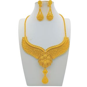 Ethnic 22k Gold Plated Crystal Trendy Flower Bridal Wedding Women's Jewelry <b>Sets</b> Necklace Earrings Ring <b>Bracelet</b> Dubai Setting - Product Image 3
