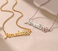 Colliers personnalisés pour femmes, plaqués or, en acier inoxydable, avec lettres florales, bijoux personnalisés pour femmes