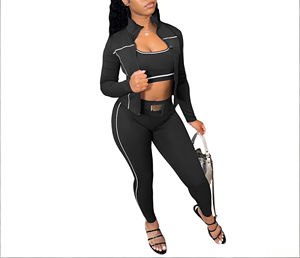 Conjunto Deportivo Informal Nuevo Estilo Europeo Americano DD01600, Fabricación OEM ODM Personalizada, Transpirable, Absorbente de Sudor, Aloe, Corte Ajustado, para <span class=keywords><strong>Yoga</strong></span> - Product Image 4