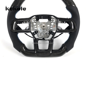 Volant sport en cuir perforé et fibre de carbone amélioré pour Ford Mustang GT <span class=keywords><strong>500</strong></span> 350 ST <span class=keywords><strong>RS</strong></span> 2024 - Product Image 3