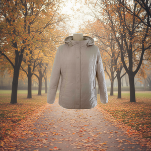HDJ <b>Women</b> Plus Size Reversible Cotton <b>Coat</b> Hooded Button Closure Casual Outerwear Regular Length All Seasons - Product Image 3