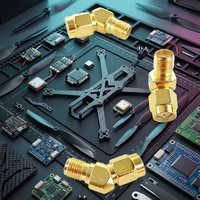 Adaptateur coaxial RF SMA mâle vers SMA femelle, connecteur coaxial pour antenne, prise SMA femelle vers fiche SMA mâle, connecteur à 45 degrés