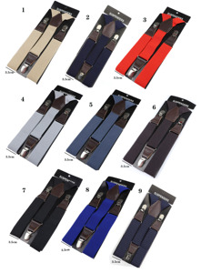 Ceinture homme 3,5 cm de large, bretelles homme femme, bretelles élastiques ajustables à clip brillant en Y pour femme, motif note de piano - Product Image 2