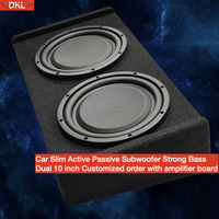 Caisse de subwoofer double étanchéité 10 pouces pour coffre de voiture, puissance RMS 220W, crête 2200W, basses puissantes, subwoofer actif 10 pouces pour voiture