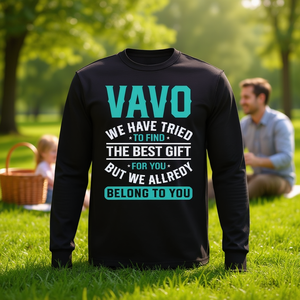 T-shirt a maniche lunghe Vavo, regalo per la festa del papà, per papà, in cotone nero, taglia unisex M L XL XXL - Product Image 3