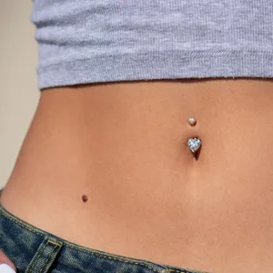 Hot Sale Strawberry <strong>Belly</strong> Piercing 925 <strong>Sterling</strong> <strong>Silver</strong> <strong>Belly</strong> Button Ring10mm <strong>Bar</strong> Navel Body Jewelry Ring for Women Men - Product Image 2