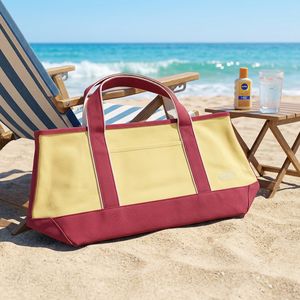 Sac fourre-tout en jute naturel avec logo personnalisé et poignées en coton coloré |   Sac de courses et promotionnel réutilisable pour les courses quotidiennes - Product Image 4