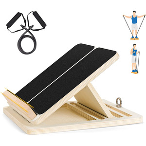 Bordo elasticizzato inclinato in legno regolabile 2-in-1 per allenamento di potenza Fitness inclinato ginocchia con tacco alla caviglia polpaccio stelella pedane - Product Image 2