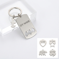 Yiwu Aceon Acier Inoxydable Logo Personnalisé Signe Découpé De L'étiquette Solide Personnalisé Papa Fils Chauve-Souris Charme Porte-clés