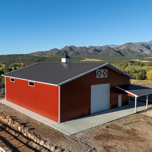 钢结构建筑红色铁架预制金属建筑套件商业仓库车间PBR板R板重型 - Product Image 3