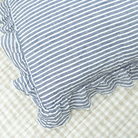 Housse de coussin en lin naturel rayé 100% lin, sur mesure, avec logo personnalisé, pour canapé, taie d'oreiller en lin pur