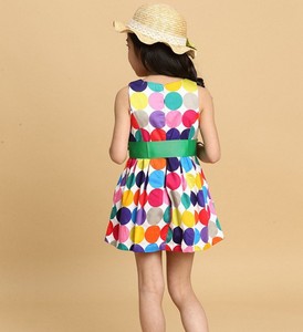 Robe d'été décontractée pour filles avec ceinture, imprimé à pois colorés, Ali Express - Product Image 4