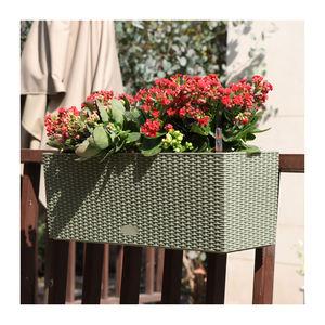 フラワー長方形のための新しい色カントリーオリーブグリーンラタンプラスチックポット手すり用 - Product Image 1