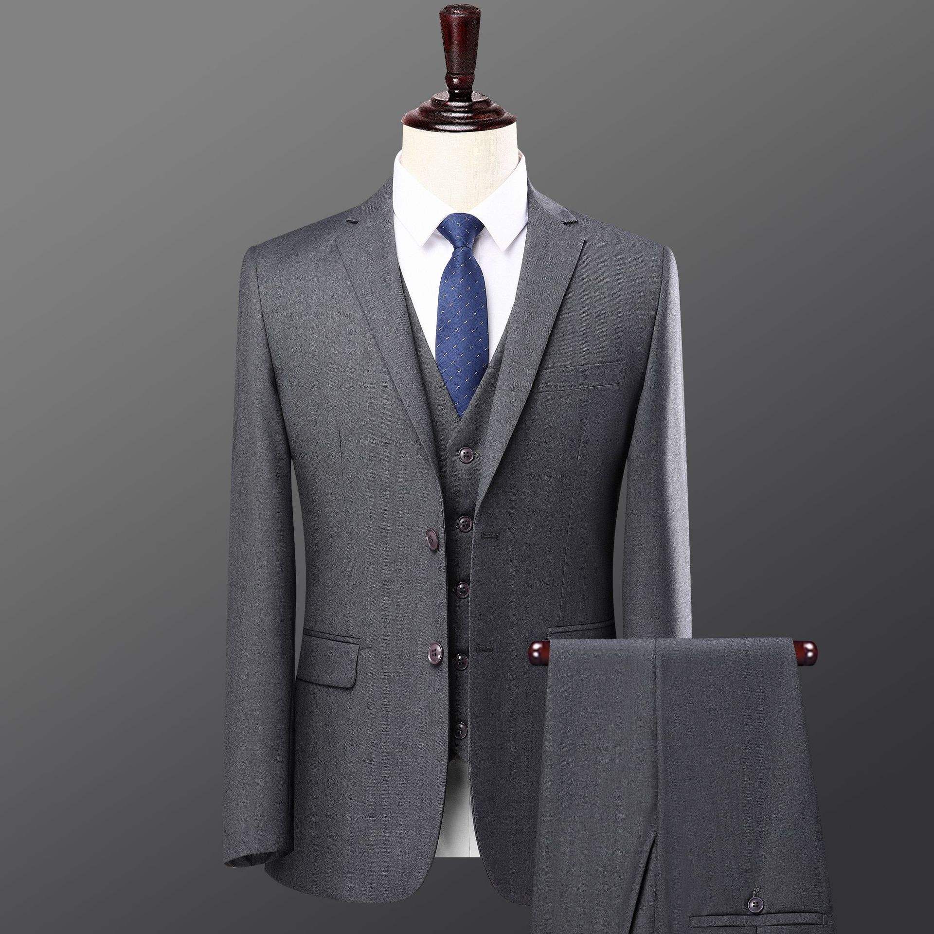 Grey mens two button 2 piece tuxedo suit