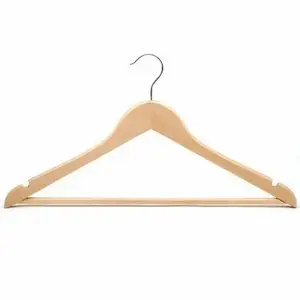 China Supplier Luxury Coat Hanger Supplier Wide Shoulder White Wood Suit Clothes Hangers with Metal Clips