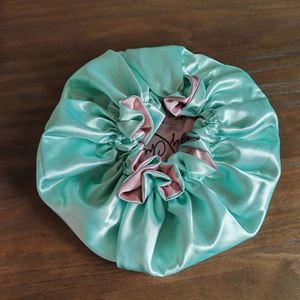 Bonnet en satin de soie réversible de haute qualité, 24 couleurs, pour adultes, femmes, filles, bonnet de nuit, impression personnalisée double face, logo - Product Image 1