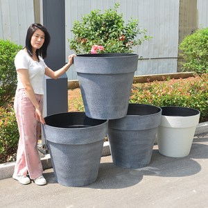 Grand pot pour <span class=keywords><strong>plantes</strong></span> plastique épaissi grande taille <span class=keywords><strong>plantes</strong></span> vertes jardinières extérieur <span class=keywords><strong>rue</strong></span> arbre Pot boîte géant rond jardinière - Product Image 4