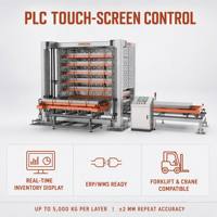 Système de stockage de tôles PLC à écran tactile 6000x2500mm, entrepôt automatisé pour tôles d'acier, capacité de charge 5000kg, compatible ERP WMS
