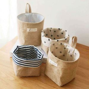 Hot Sale <b>Waterproof</b> Polyester Cotton <b>Storage</b> Hanging Bag Zipper Closure Country Style Interior Pocket Handle for Desktop Use - Product Image 6