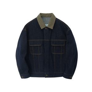 Veste en jean décontractée personnalisée pour homme, en denim bleu vintage lavé, coton de haute qualité, col rabattu, veste en jean pour homme - Product Image 5