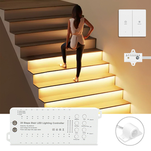 Kit <span class=keywords><strong>d</strong></span>'éclairage LED intelligent pour escaliers à <span class=keywords><strong>d</strong></span>étection de mouvement, 1 à 20 marches, capteur PIR, télécommande, <span class=keywords><strong>escalier</strong></span> intérieur - Product Image 4