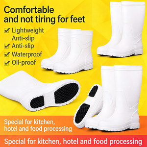 Disponibili Stivali da Lavoro Unisex in EVA <span class=keywords><strong>per</strong></span> Igiene Alimentare, Leggeri, a Mezza Altezza, Antiscivolo e Impermeabili <span class=keywords><strong>per</strong></span> Chef di <span class=keywords><strong>Cucina</strong></span> - Product Image 1