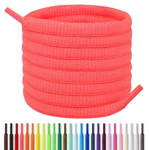 Lacets de chaussures décontractés personnalisés, ovales, tressés, épais, colorés, en polyester imprimé, pour chaussures de sport - Product Image 5