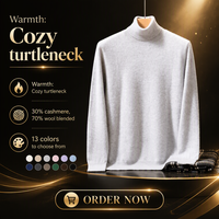 Pull en cachemire à col montant pour homme, chaud et respirant, style simple et polyvalent, idéal pour l'automne et l'hiver – Vente en gros OEM/ODM directe usine