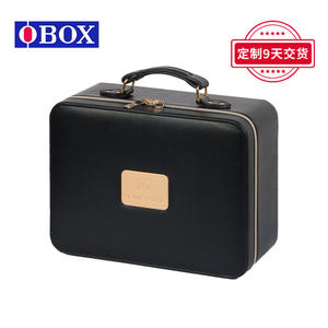 Estuche de belleza O, caja de maquillaje de gran capacidad con cremallera y asa suave para maquilladores y técnicos de uñas - Product Image 3