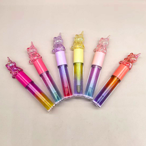 Brillo de labios de dos colores vegano en forma de <span class=keywords><strong>unicornio</strong></span> con etiqueta privada con color degradado - Product Image 2
