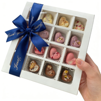 Petite boîte cadeau rigide écologique pour chocolats, 16 unités, pour bonbons, pralines de luxe, gourmandes, personnalisables