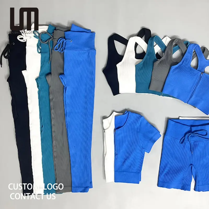 Liu Ming Bán Buôn Phụ Nữ Quần Áo Thể Thao Thiết Lập Thời Trang Tracksuit Phòng Tập Thể Dục Trang Phục Tập Thể Dục Thể Thao Liền Mạch Yoga Phù Hợp Với