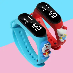 2024 LED écran tactile affichage mignon dessin animé Bracelet en Silicone souple cadeau électronique enfants montre numérique pour garçons et filles