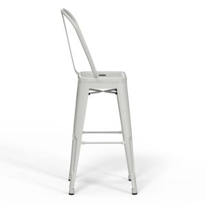 Tabouret de bar Db Fletcher 24 pouces en métal blanc, hauteur comptoir, design industriel, style moderne pour bars, mobilier commercial - Product Image 4
