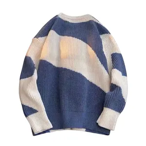 Loose Knitted Cardigan Custom Mens Varsity Jackets Custom Gym Sweater Men Men Cartoon Graphic Sweater