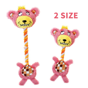 犬のおもちゃメーカーカスタム漫画の顔クマウサギ鶏ぬいぐるみロープ耐久性のあるタグチュー犬のおもちゃ - Product Image 3