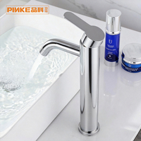 Robinet de lavabo monocommande monotrou moderne et contemporain en chrome avec cartouche céramique à débit contrôlé