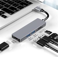 CORD CD-UH510 5 1 Multifungsi Aluminium Alloy USB-C Hub Docking Station untuk Dukungan 4K untuk Laptop/Komputer-USB2.0/USB3.0 Stok Tersedia