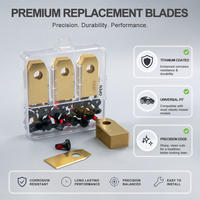 Lot de 9 lames de tondeuse à gazon robotisée universelles, lames de coupe revêtues de titane avec vis, compatibles avec la plupart des modèles de tondeuses robotisées, pièces de rechange