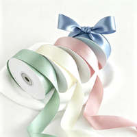 Ruban en satin de polyester écologique de 4 cm, tissu floral de luxe à la mode coréenne pour anniversaire, Saint-Valentin, Noël - Éternel
